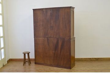 アンティーク家具　アンティーク　古いナラ材の上質な重ね食器棚(カップボード収納棚)