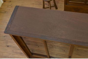 アンティーク家具　アンティーク　古いナラ材の上質な重ね食器棚(カップボード収納棚)