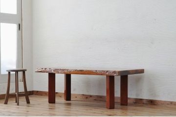 アンティーク家具　天板一枚板!花梨(カリン)材の重厚な座卓