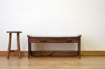 アンティーク家具　大正ロマン　古い総無垢材作りのシックな文机(テーブル)