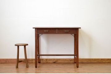 アンティーク家具　古い木のシンプルなアンティーク平机(テーブル)