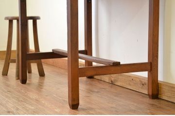 アンティーク家具　古い木のシンプルなアンティーク平机(テーブル)