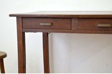 アンティーク家具　古い木のシンプルなアンティーク平机(テーブル)