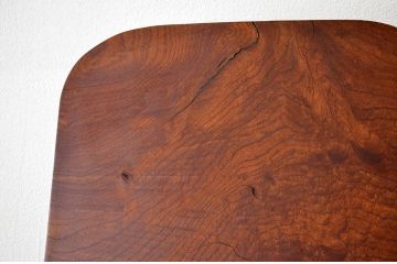 中古　総欅!玉杢重厚な無垢材の椅子(イス)