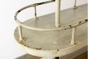 珍品希少!古い雑貨店の飾り棚付ペイントRガラスケース(ショーケース)