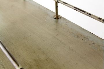 珍品希少!古い雑貨店の飾り棚付ペイントRガラスケース(ショーケース)