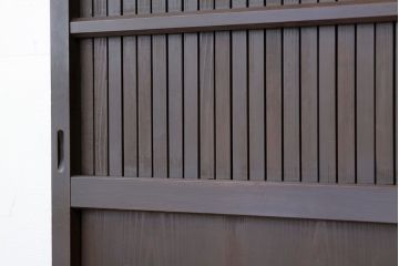 ★古民具・骨董　シックな平格子戸2枚セット(引き戸)