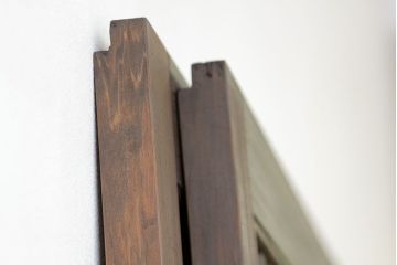 1960年頃古い木の上質な作りの格子戸2枚セット(引き戸)