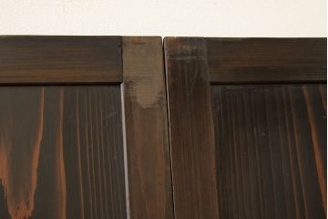 古民具・骨董　古い木のアンティーク引き戸4枚セット(板戸・帯戸)