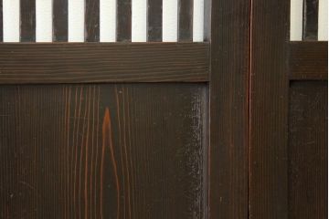 古民具・骨董　古い木の格子帯戸4枚セット(板戸・引き戸)