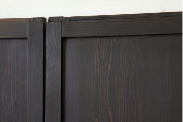 古民具・骨董　古い木の格子帯戸4枚セット(板戸・引き戸)