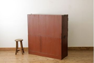 アンティーク家具　アンティーク　漆の綺麗な前欅重ね衣装箪笥(チェスト)
