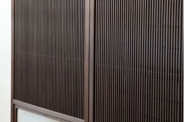 ★古民具・骨董　銀モールガラス入り裏障子付き格子戸2枚セット?(引き戸・建具)