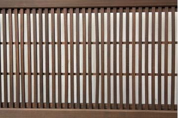 ★古民具・骨董　銀モールガラス入り裏障子付き格子戸2枚セット?(引き戸・建具)