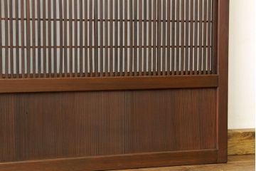 ★古民具・骨董　銀モールガラス入り裏障子付き格子戸2枚セット?(引き戸・建具)