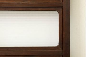 ★古民具・骨董　銀モールガラス入り裏障子付き格子戸2枚セット?(引き戸・建具)