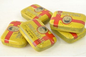 アンティーク雑貨　●戦前!古いブリキの石鹸入れ(ソープケース)5点セット