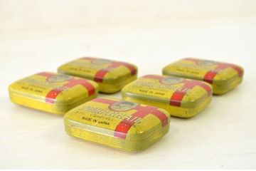 アンティーク雑貨　戦前!古いブリキの石鹸入れ(ソープケース)5点セット