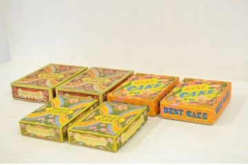 アンティーク雑貨　昭和初期!古い紙箱6個セット(菓子箱・看板)
