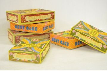 アンティーク雑貨　昭和初期!古い紙箱6個セット(菓子箱・看板)