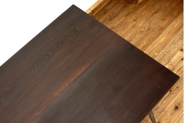 アンティーク家具　★アンティーク 天板無垢板の鉄脚テーブル?(作業台・アイアン)