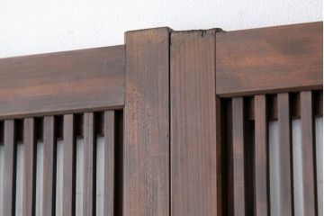 古民具・骨董　ダイヤガラス入り裏障子付き格子戸4枚セット(引き戸・建具)