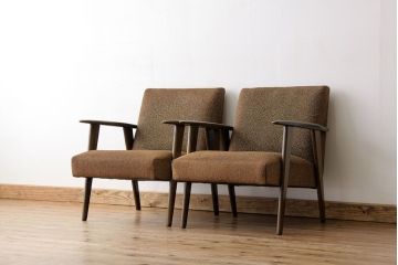 レトロ家具　★1960年代レトロなシングルソファ2脚セット