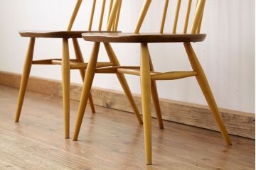 アンティーク家具　★アンティーク　イギリスアーコールクェーカーチェア2脚セット?ダイニングチェア