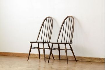 アンティーク家具　アンティーク　イギリスアーコールクェーカーチェア2脚セットダイニングチェア