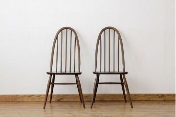 アンティーク家具　アンティーク　イギリスアーコールクェーカーチェア2脚セットダイニングチェア