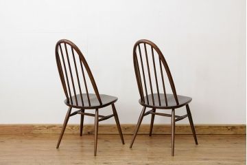 アンティーク家具　アンティーク　イギリスアーコールクェーカーチェア2脚セットダイニングチェア