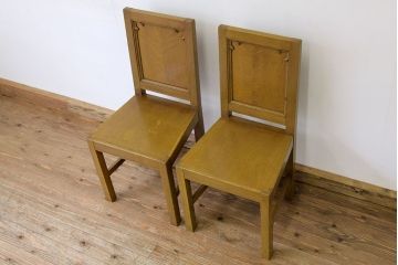 アンティーク家具　アンティーク　イギリスチャーチチェア2脚セット(椅子・ダイニングチェア)