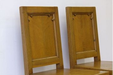 アンティーク家具　アンティーク　イギリスチャーチチェア2脚セット(椅子・ダイニングチェア)