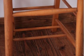 アンティーク家具　イギリスアンティーク　ビーチ材のチャーチチェア2脚セット(チャペルチェア)