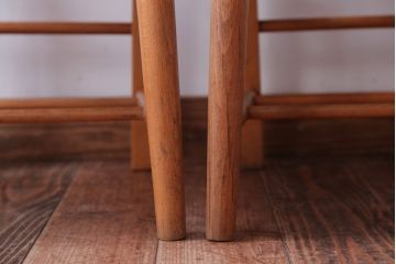 アンティーク家具　イギリスアンティーク　ビーチ材のチャーチチェア2脚セット(チャペルチェア)