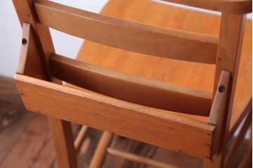 アンティーク家具　イギリスアンティーク　ビーチ材のチャーチチェア2脚セット(チャペルチェア)