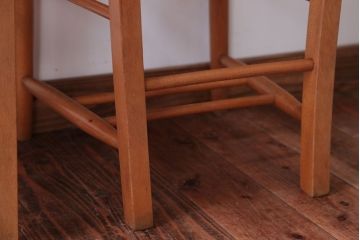 アンティーク家具　イギリスアンティーク　ビーチ材のチャーチチェア2脚セット(チャペルチェア)