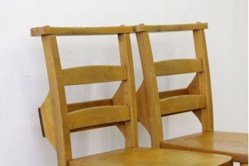 アンティーク家具　アンティーク　イギリスチャペルチェア2脚セット(4)(椅子・ダイニングチェア・チャーチチェア)