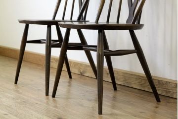 アンティーク家具　アンティーク　アーコールスティックバックチェア2脚セット(椅子)(シスルバックチェア)