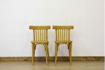 アンティーク家具　ヨーロッパチェコDREVOUNIAベントウッドチェア2脚セットトーネット