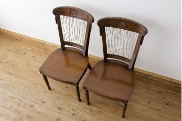 ヴィンテージ家具　イギリスビンテージ　1980年頃無垢材ダイニングチェア2脚セット