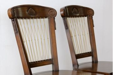 ヴィンテージ家具　イギリスビンテージ　1980年頃無垢材ダイニングチェア2脚セット