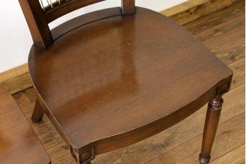 ヴィンテージ家具　イギリスビンテージ　1980年頃無垢材ダイニングチェア2脚セット