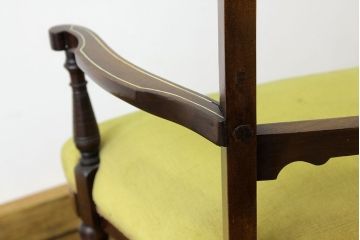 ヴィンテージ家具　イギリスビンテージ　インレイ(象嵌)の素晴らしいセティ(長椅子・ベンチ)