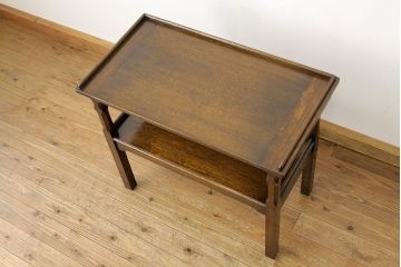 アンティーク家具　イギリスアンティーク　オーク材小振りなテーブルベンチ(作業台、長椅子)(モンクスベンチ、モンクスチェア)