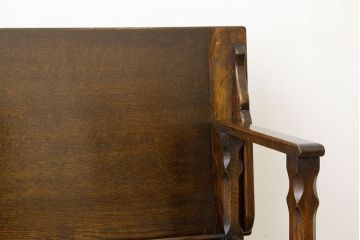 アンティーク家具　イギリスアンティーク　オーク材小振りなテーブルベンチ(作業台、長椅子)(モンクスベンチ、モンクスチェア)
