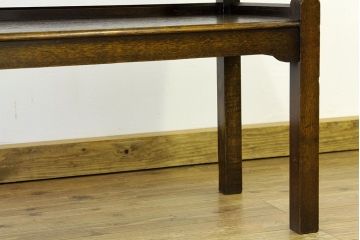 アンティーク家具　イギリスアンティーク　オーク材小振りなテーブルベンチ(作業台、長椅子)(モンクスベンチ、モンクスチェア)