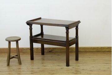 アンティーク家具　イギリスアンティーク　オーク材小振りなテーブルベンチ(作業台、長椅子)(モンクスベンチ、モンクスチェア)