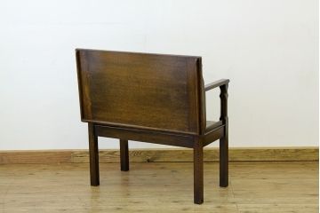 アンティーク家具　イギリスアンティーク　オーク材小振りなテーブルベンチ(作業台、長椅子)(モンクスベンチ、モンクスチェア)