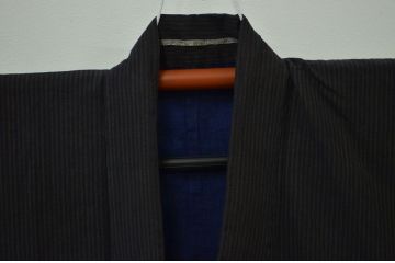 アンティーク雑貨　○古い木綿着物　3点(縦縞、絣　古布材料)